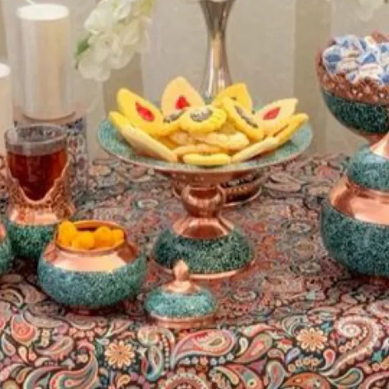 قالب شیرینی به گز مدل ترمه و طاووس مجموعه 2 عددی