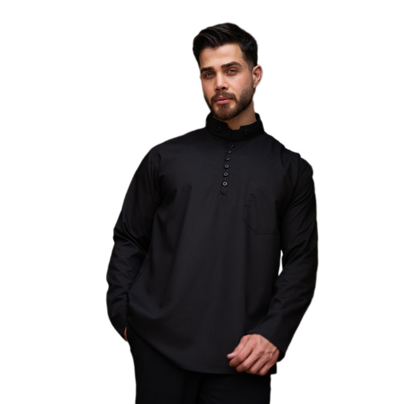 پیراهن آستین بلند یقه دیپلمات مردانه مدل S105