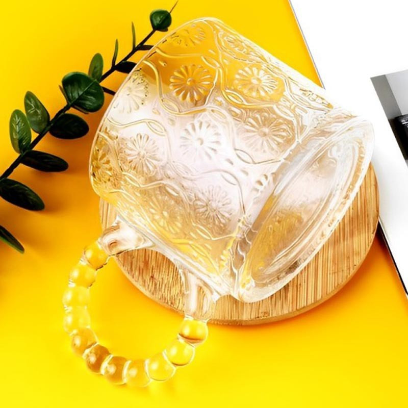 لیوان دلی گلس مدل دسته حلقه  کد TZ4303 بسته شش عددی