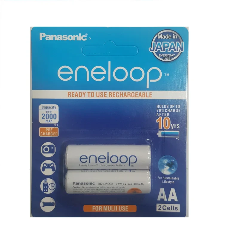 باتری قلمی قابل شارژ پاناسونیک مدل BK-3MCCE4BT eneloop 2000 mha بسته 2 عددی