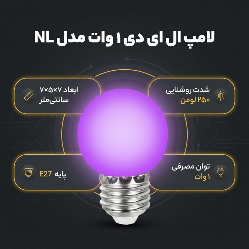 لامپ ال ای دی 1 وات مدل NL پایه E27