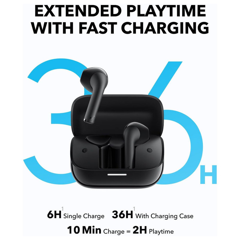 هدفون بلوتوثی انکر مدل Soundcore K20i با نویز کنسلینگ میکروفون (ENC)، درگاه شارژ USB Type-C، دارای کنترل لمسی، مقاوم در برابر پاشش آب با استاندارد