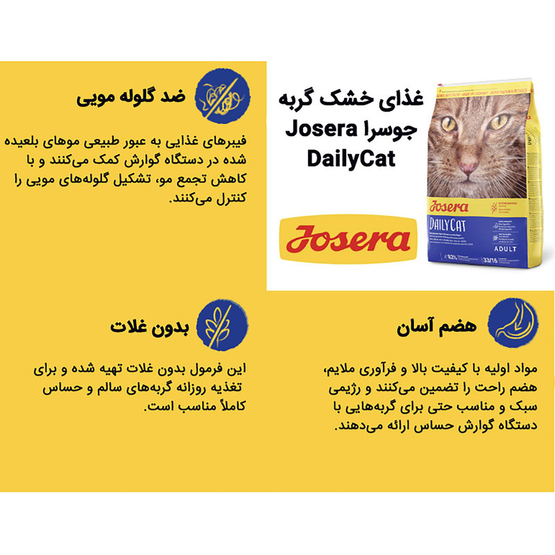 غذای خشک گربه جوسرا مدل DailyCat وزن 10 کیلوگرم