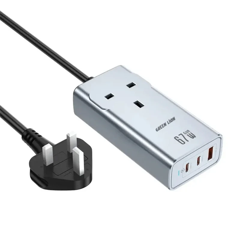 چندراهی برق گرین لاین مدل 67W GaN Premium AC Socket