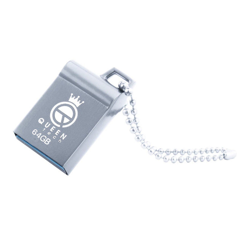 فلش مموری کوئین تک Marvel ظرفیت 64 گیگابایت، رابط USB 2.0، بدنه فلزی مقاوم ضد آب و ضد شوک، طراحی فشرده و بند دار، سرعت انتقال 30 مگابایت بر ثانیه، سازگار با کامپیوتر، لپ‌تاپ، تبلت و گوشی موبایل
