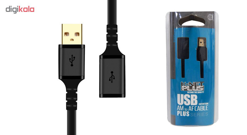 کابل افزایش طول USB2.0 کی نت پلاس مدل KP-C4015 طول 5متر