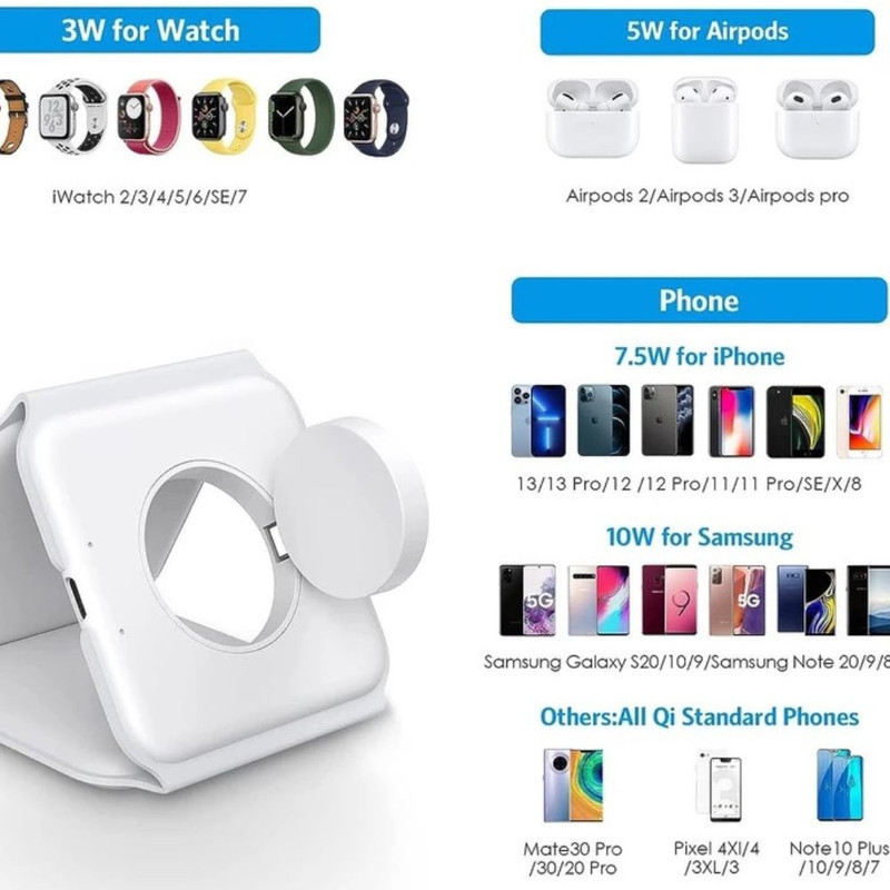 شارژر بی سیم مدل 3in1 magnetic wireless charger