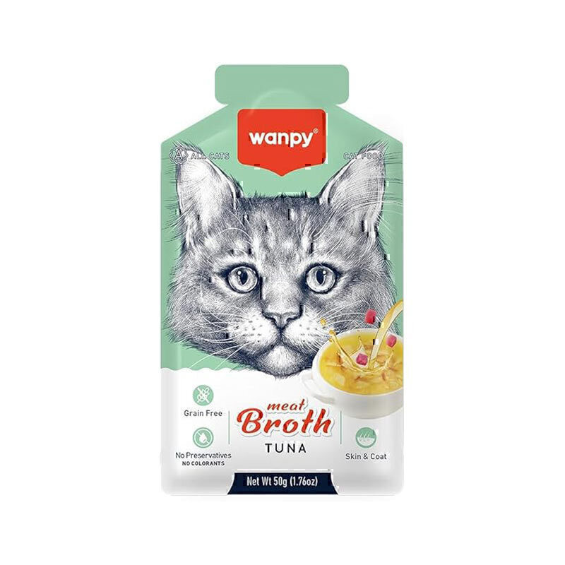 سوپ گربه بالغ ونپی مدل Meat Broth طعم ماهی تن وزن 150 گرم