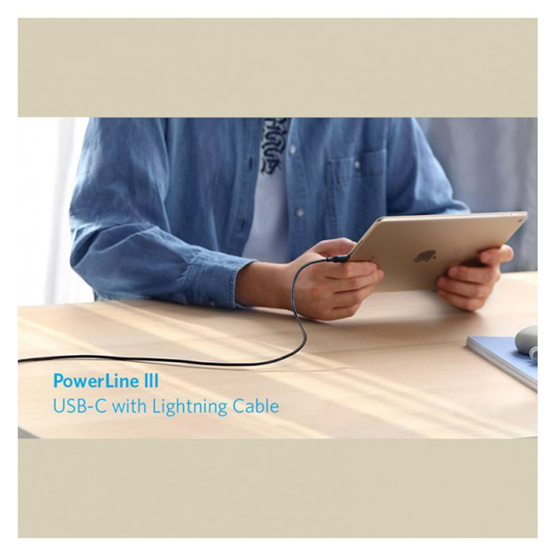 کابل تبدیل  USB-C به لایتنینگ انکر مدل A8832 طول 0.9 متر