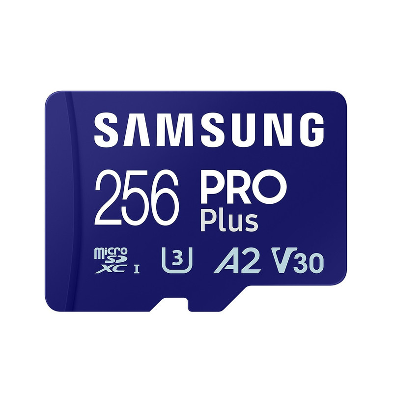 کارت حافظه MicroSDXC سامسونگ مدل Samsung PRO PLUS UHS-I U3 A2 V30 ظرفیت 256 گیگابایت به همراه آداپتور SD