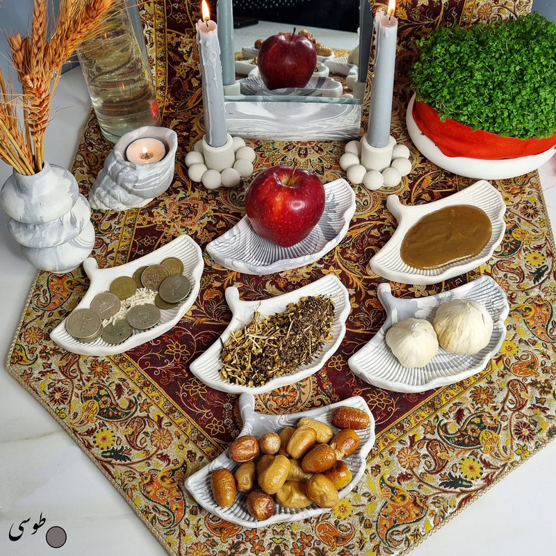مجموعه ظروف هفت سین 10 پارچه مدل راسپینا