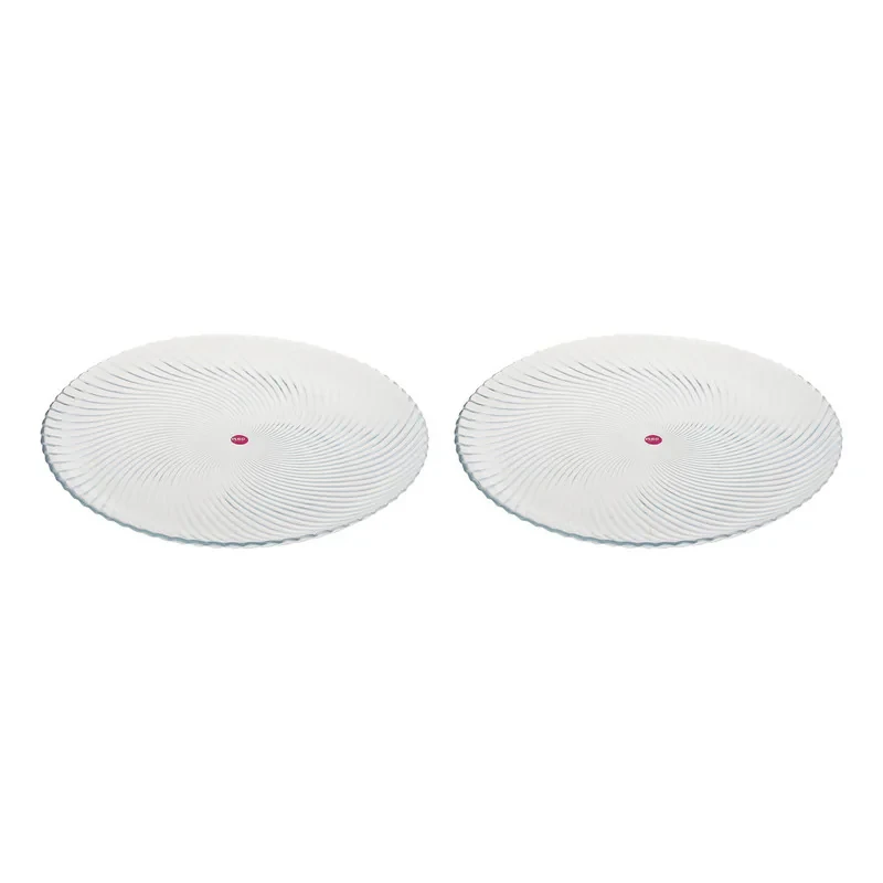 دیس نئو مدل آلفا کریستال بلور دایره‌ای، مجموعه 2 عددی با ابعاد 32×32×2 سانتی‌متر مناسب مایکروویو و آون توستر، قابل شستشو با دست و ماشین ظرفشویی