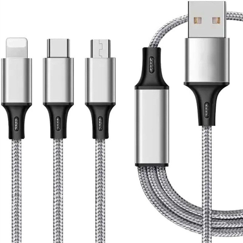 کابل تبدیل USB به microUSB  USB-C  لایتنینگ سمگپرس مدل Quick Charger طول 1 متر