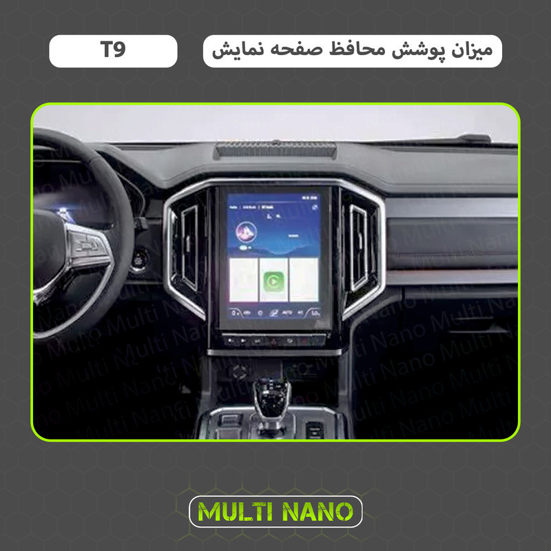 محافظ صفحه نمایش آنتی رفلکس مانیتور خودرو مولتی نانو مدل X-S1M مناسب برای خودرو کی ام سی T9