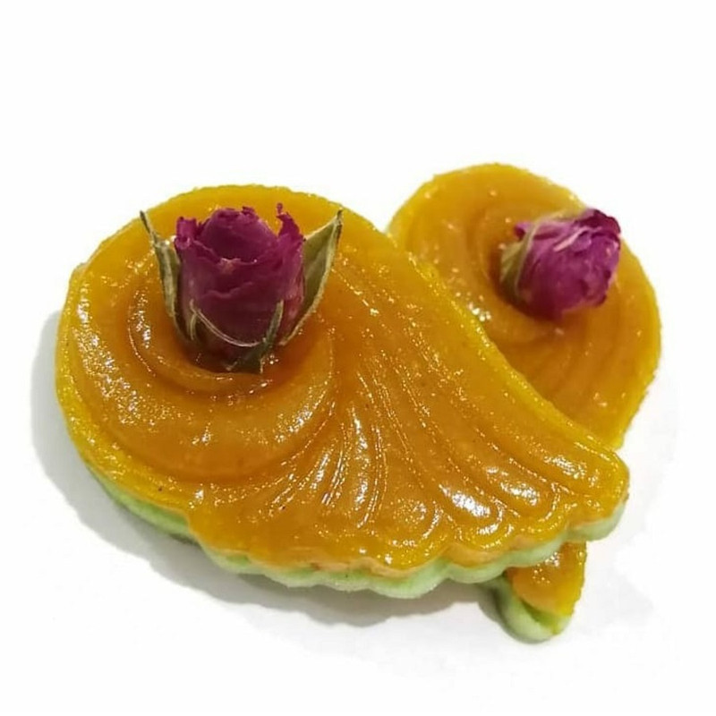 کاتر شیرینی پزی به گز مدل پر طاووس مجموعه 2 عددی