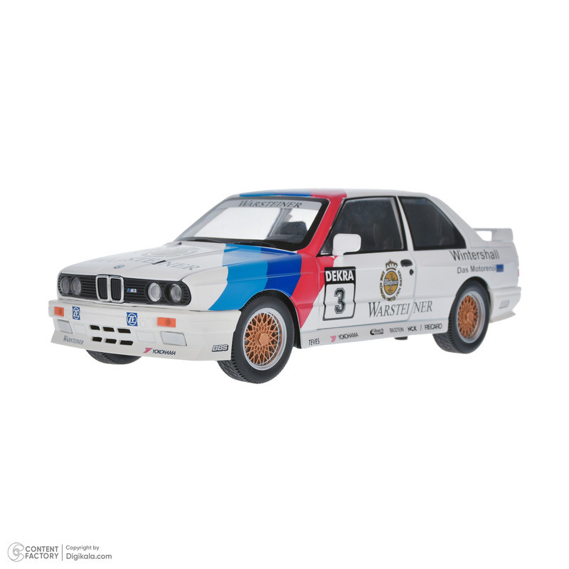 ماکت ماشین ناب سل مدل بی ام و رالی فلزی BMW E30 M3 به همراه جاسوییچی