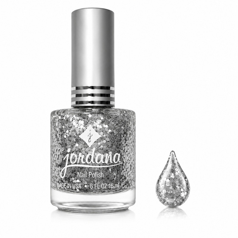 برق ناخن اکلیلی جوردانا مدل Silver Jewel شماره176 رنگ نقره ای