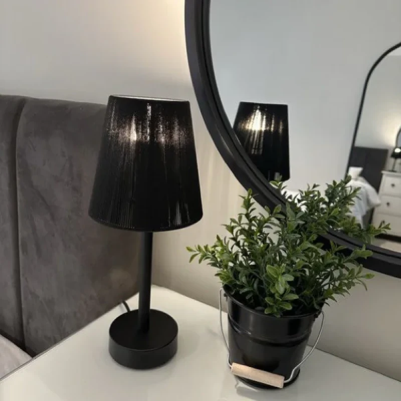 آباژور رومیزی نورهام مدل مکرومه نخی NHM- UNIQUE BW -MKR15