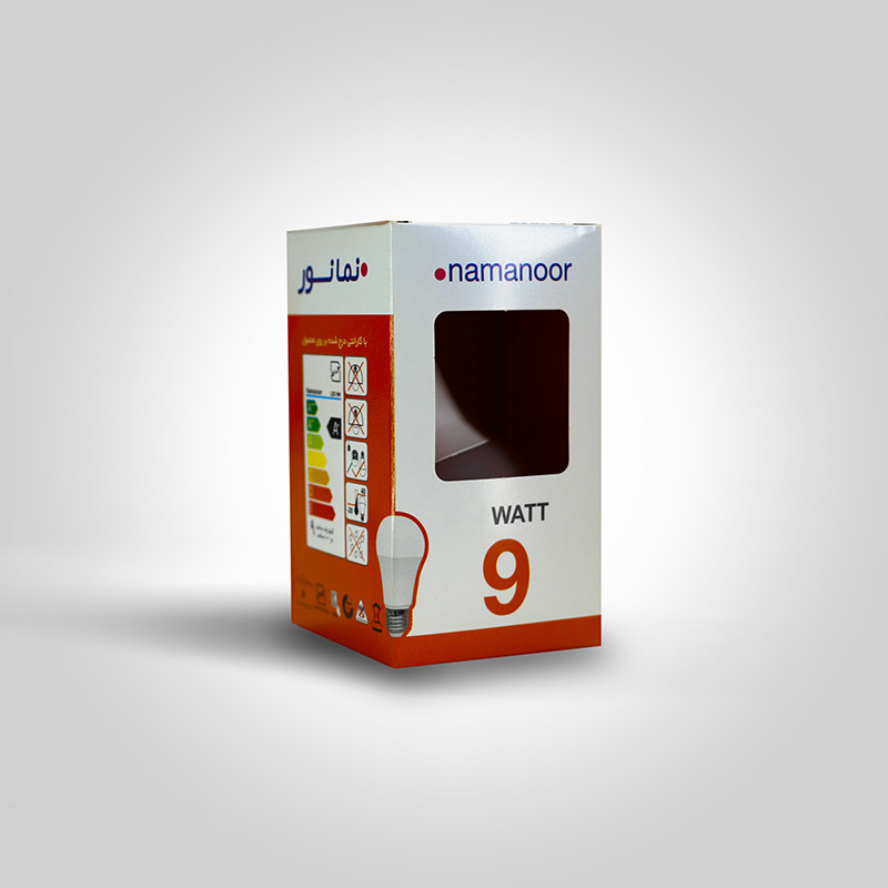 لامپ 9 وات مهتابی نمانور مدل LED پایه E27 بسته 5 عددی
