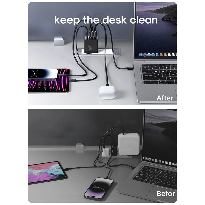 شارژر دیواری 67 وات جوی روم مدل TCG02 EU به همراه کابل USB-C