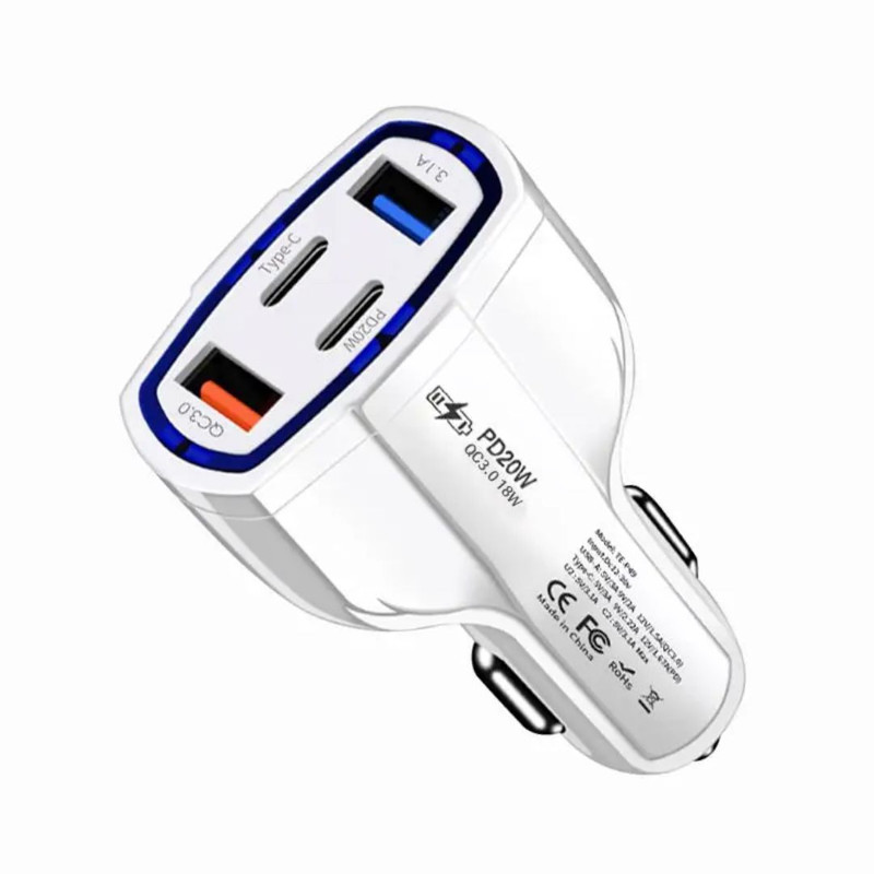شارژر فندکی 20 وات 4 پورت مدل TE-P49
