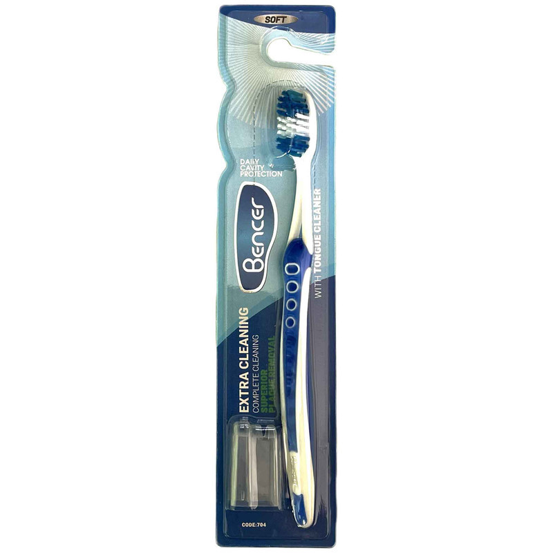 مسواک بنسر مدل EXTRA CLEANING با برس نرم بسته 3 عددی