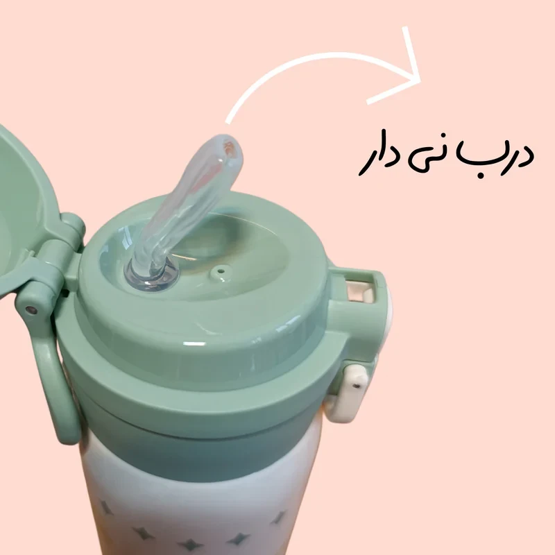 فلاسک کودک طرح دو درب مدل گربه کد HBW1474 گنجایش 350 میلی لیتر