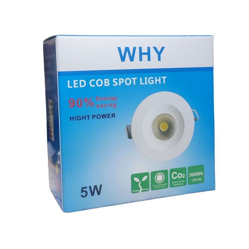 چراغ توکار 5 وات دبلیو اچ وای مدل چشمی کد 633