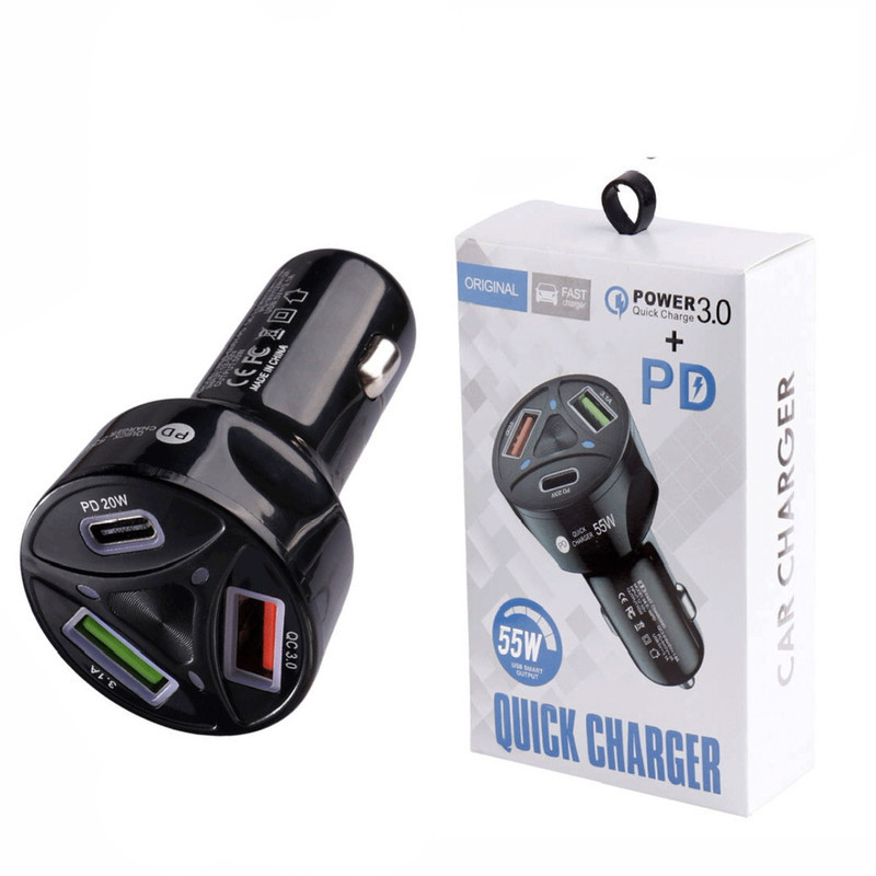 شارژر فندکی 55 وات پی دی مدل FAST CHARGER 55W
