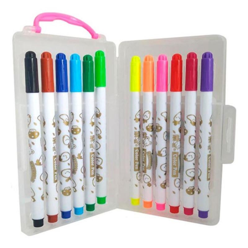 ماژیک رنگ آمیزی  12 رنگ مدل MiNi color pen  کد ZS-206