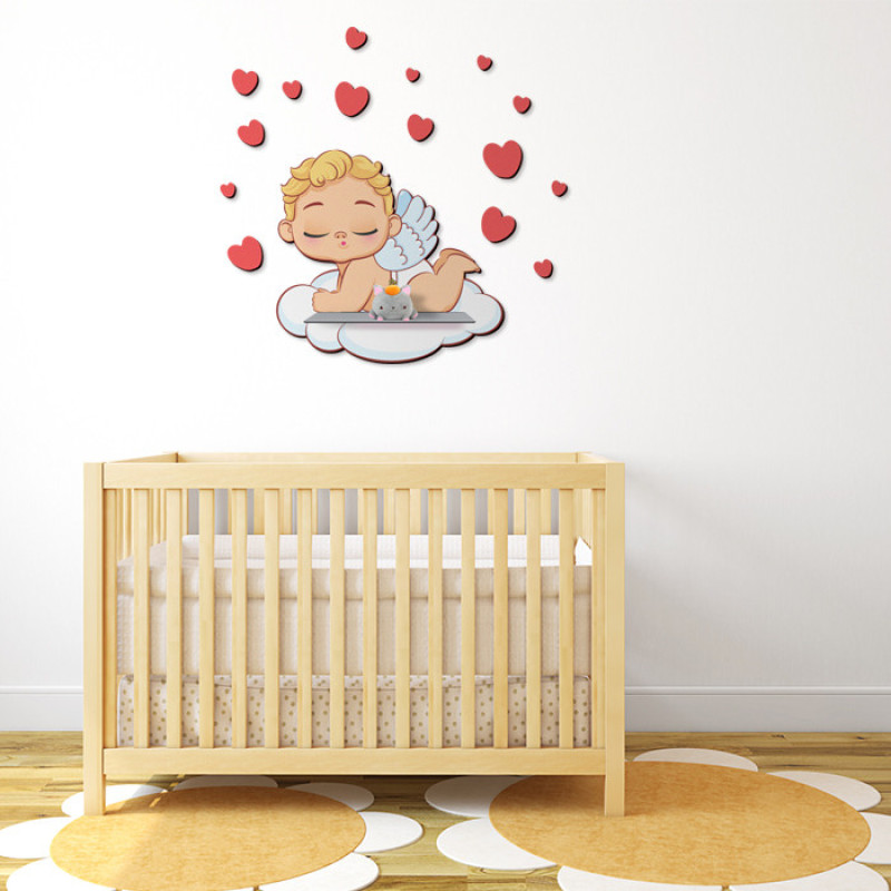شلف دیواری اتاق کودک باروچین مدل فرشته کوچولو کد sh-48