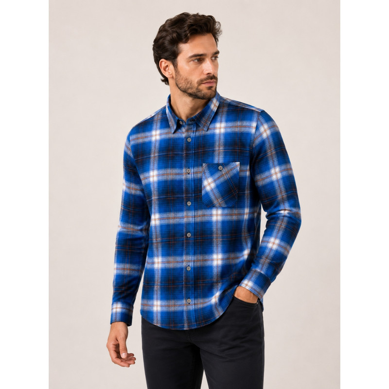 پیراهن مردانه آستین بلند چهارخانه تیمبرلند مدل FLANNEL-BL