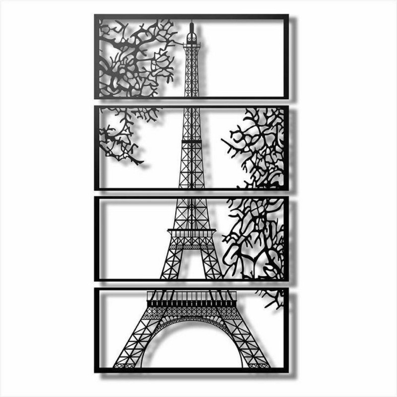 دیوارکوب مدل برج ایفل مجموعه 4 عددی