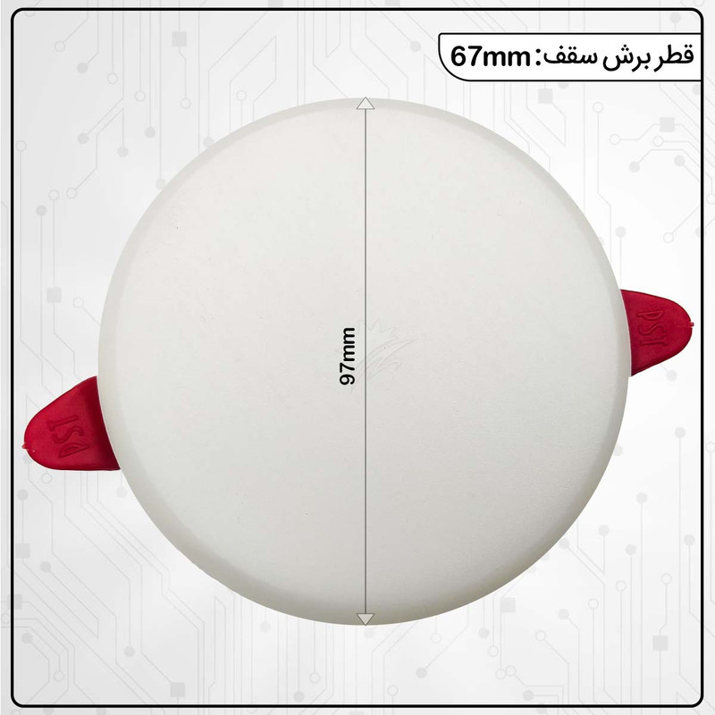 پنل ال ای دی 7 وات پارس شعاع توس مدل فولات طرح دایره