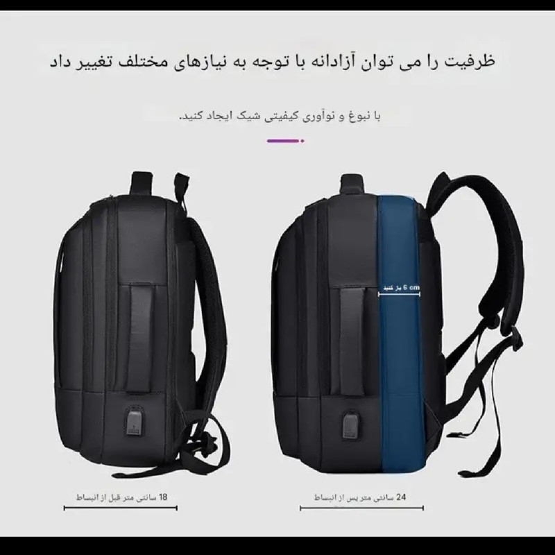 کوله پشتی لپ تاپ آلوا مدل AL-77 مناسب برای لپ تاپ‌های تا 15.7 اینچی
