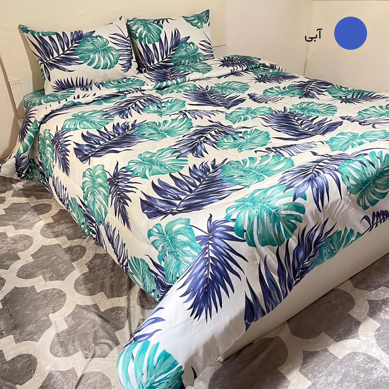 ملحفه آرین مدل روانداز طرح هاوایی دونفره سایز 220x240 سانتی متر
