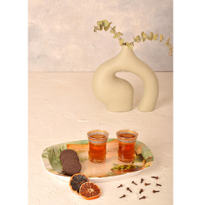 سینی بدون دسته مهروز مدل 6651 زیتون سایز 17×26 سانتی متر