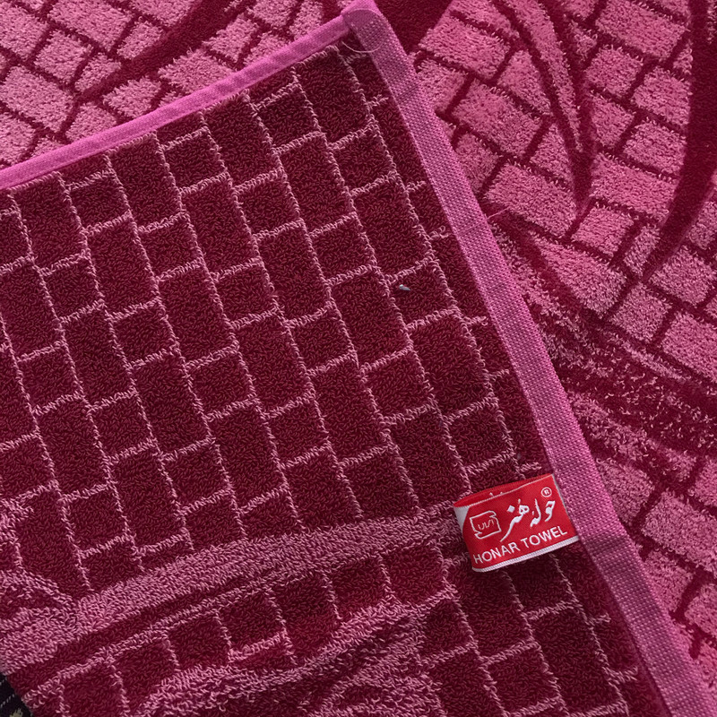 حوله دستی هنر طرح لاله  سایز 75x40 سانتی متر
