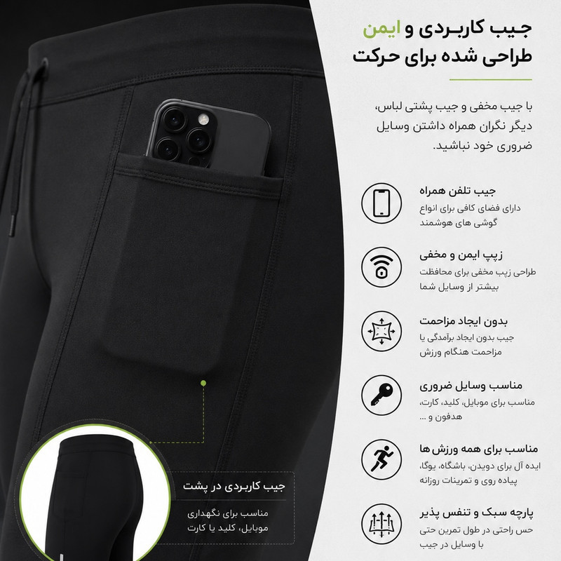 لگینگ ورزشی مردانه کریویت مدل آنتی باکتریال ترمال