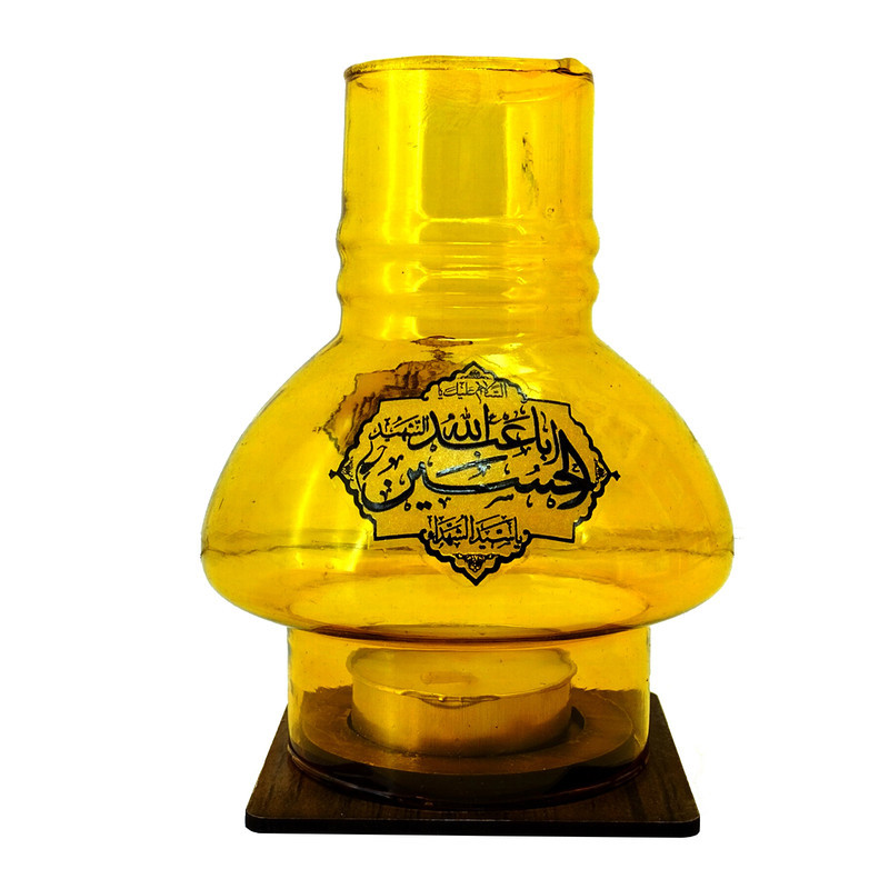جاشمعی مدل مذهبی پایه چوبی طرح السلام علیک یا اباالفضل ع و السلام علیک یا اباعبدالله ع کد 102667