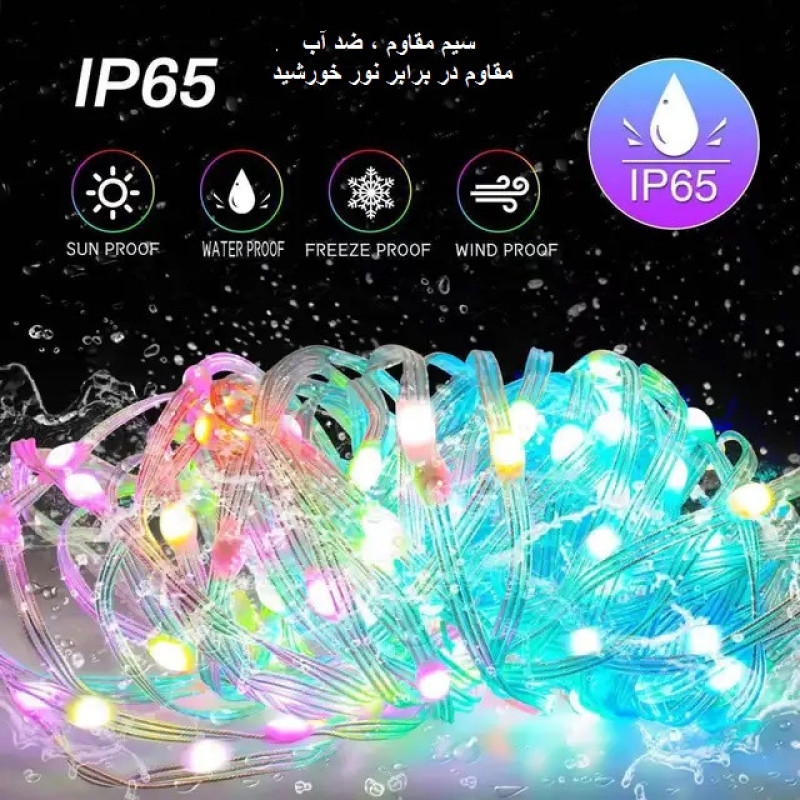 ریسه ال ای دی مدل فول کالر هوشمند بلوتوثی کد RGB IC usb 5v طول 5 متر
