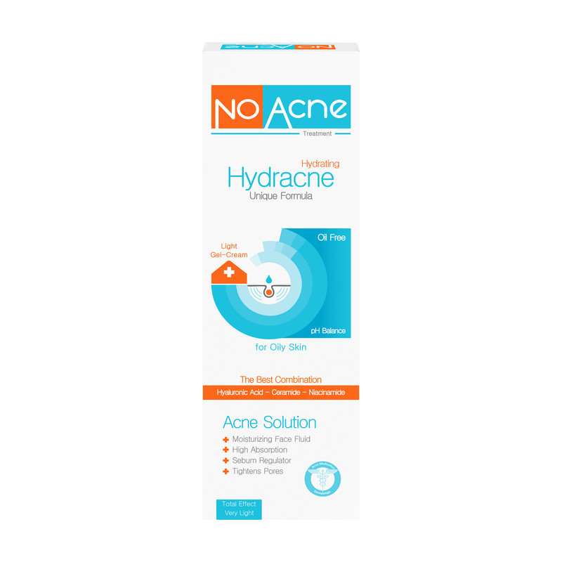 ژل کرم آبرسان صورت نو آکنه مدل Hydracne مناسب پوست های چرب حجم 40 میلی لیتر