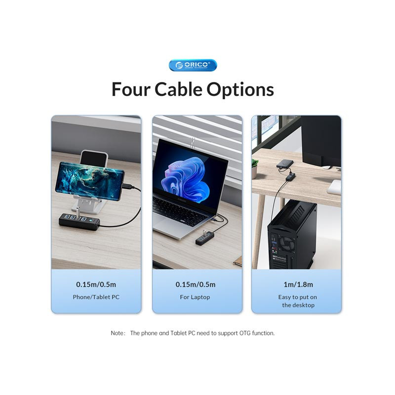 هاب 4 پورت USB3.0 اوریکو مدل PW4U-C3