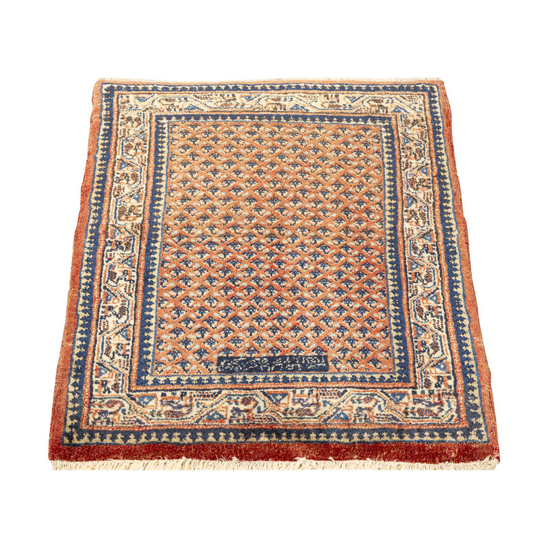 فرش دستبافت 0,5 متری مدل ساروق میر کد 45P7081 زمینه لاکی