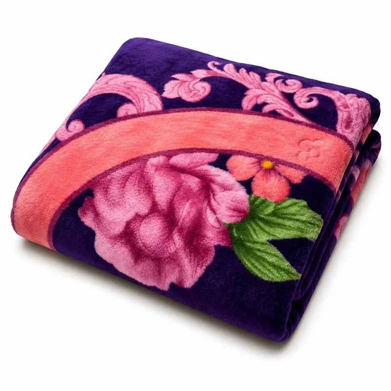 پتو 2 نفره نرمینه بافت مدل نسیم کد 58 سایز 230x210 سانتی‌متر