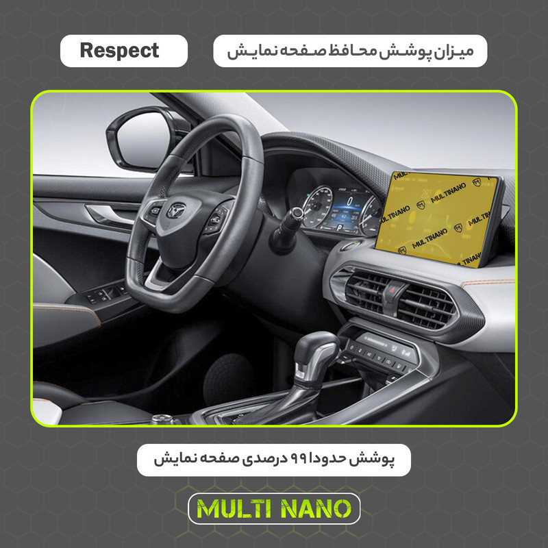 محافظ صفحه نمایش خودرو مولتی نانو مدل X-S2N مناسب برای بهمن Respect بسته دو عددی