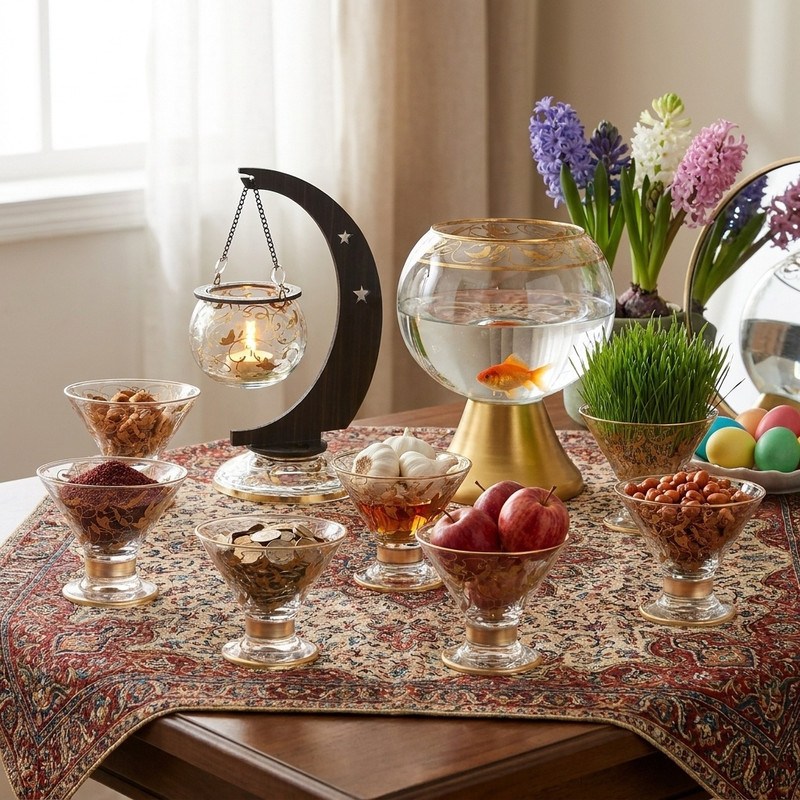مجموعه ظروف هفت سین 8 پارچه مدل MAG25000