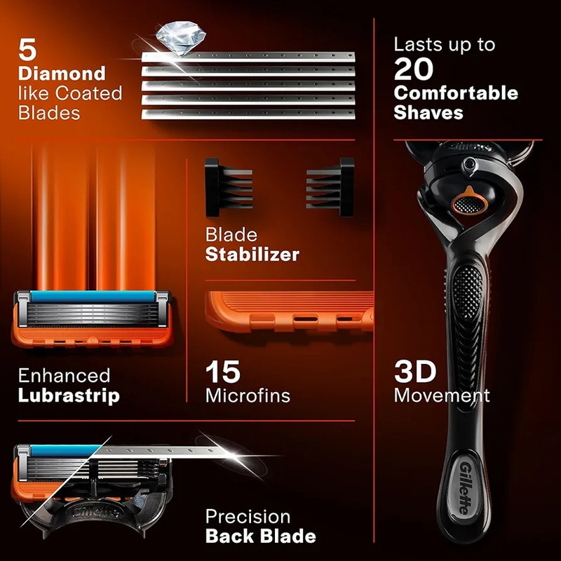خود تراش ژیلت مدل FUSION 5 PROGLIDE FLEXBALL به همراه تیغ یدک بسته 4 عددی