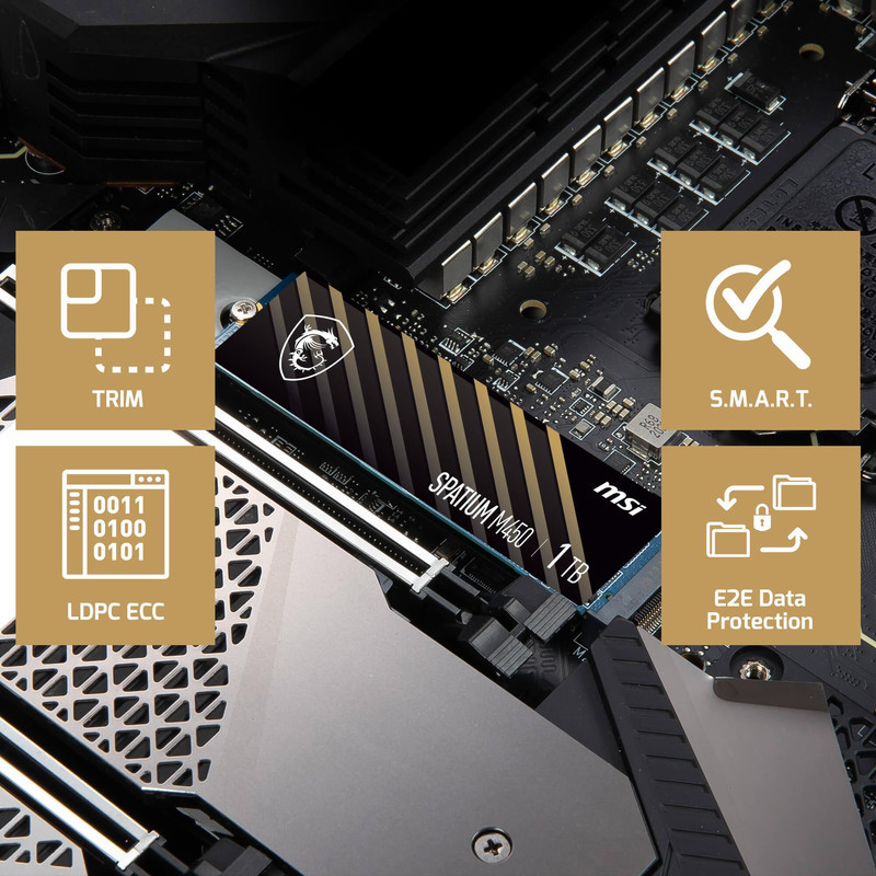 اس اس دی اینترنال PCIe Gen4 x4 ام اس آی مدل SPATIUM M450 ظرفیت 1 ترابایت