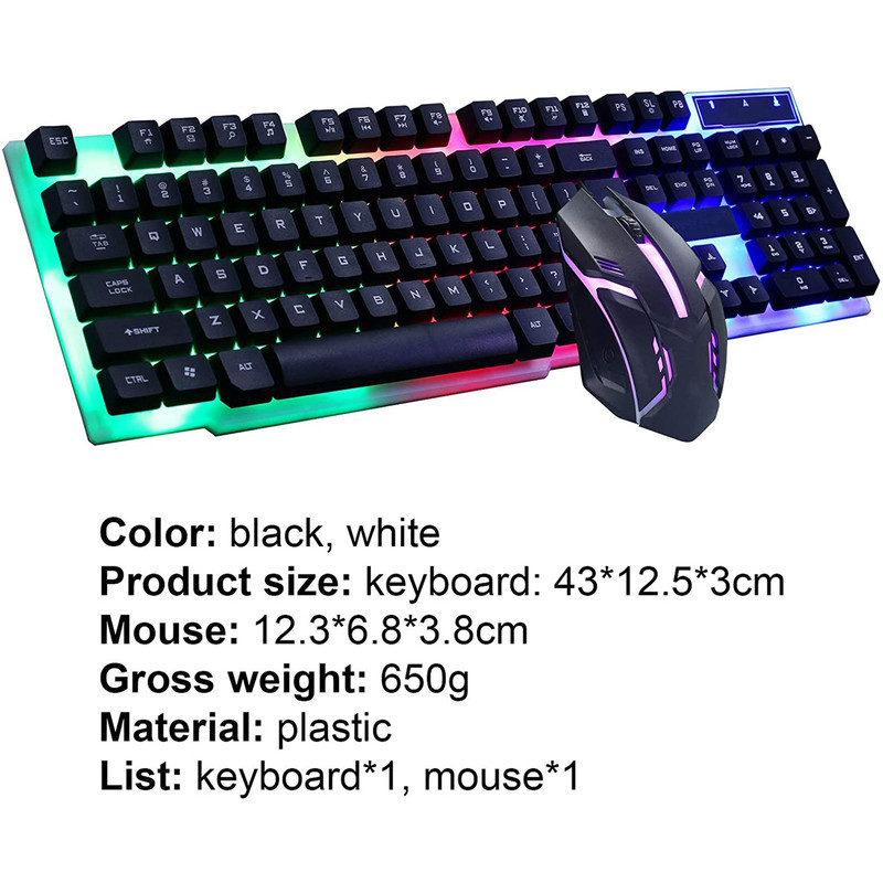 کیبورد و ماوس گیمینگ لایماید مدل GTX-300، سوئیچ ممبران، Full-size، نورپردازی LED RGB